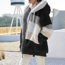 Oversized Plush Hooded Jacket for Women – Autumn/Winter Streetwear