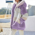 Oversized Plush Hooded Jacket for Women – Autumn/Winter Streetwear