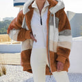 Oversized Plush Hooded Jacket for Women – Autumn/Winter Streetwear