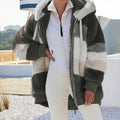 Oversized Plush Hooded Jacket for Women – Autumn/Winter Streetwear